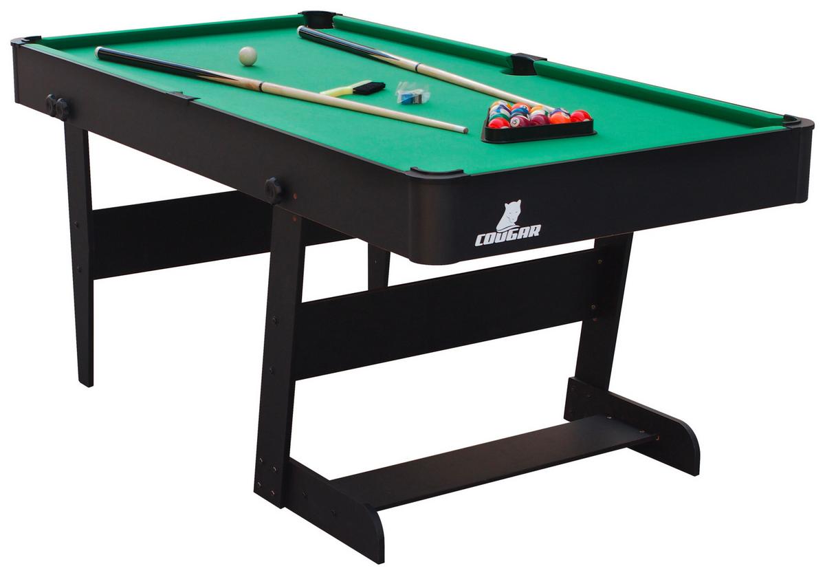 Kulečnikový stůl HUSTLE XL - černá/zelená, Moderní, dřevo (183/83/91cm)