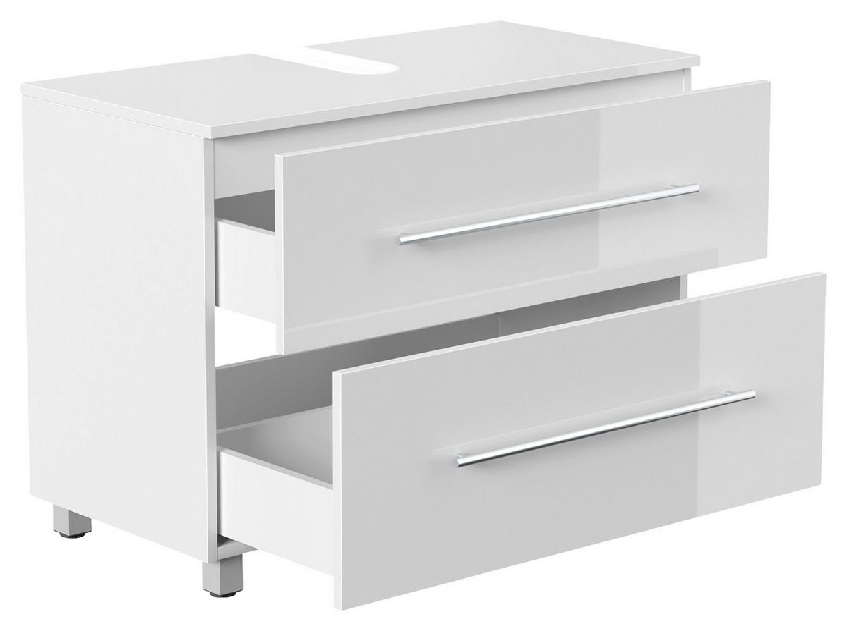 Waschbeckenunterschrank Mondial Weiß Hg B: 85 cm - Weiß Hochglanz, MODERN, Holzwerkstoff (85/63/41,6cm) - MID.YOU