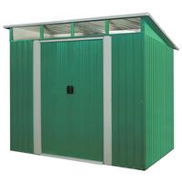 Gerätehaus ohne Boden 238x203x194 cm - Weiß/Grün, Basics, Metall (238/203/194cm)