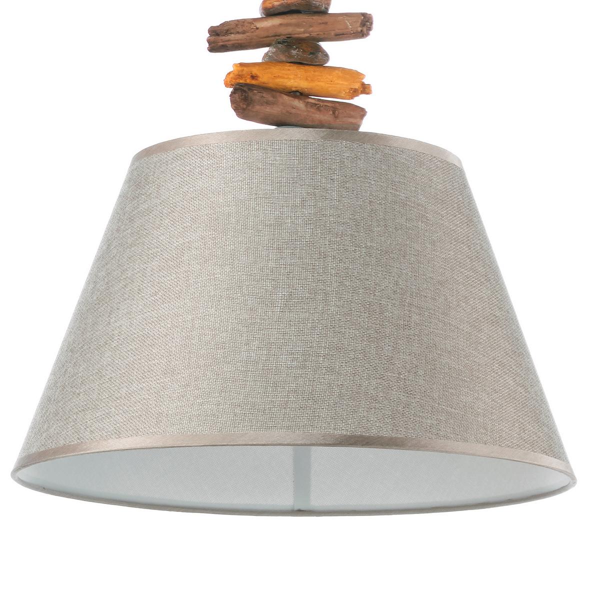 Hängeleuchte 5057/S - Weiß/Grau, KONVENTIONELL, Textil/Stein (40/100cm)