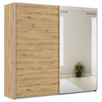 Schwebetürenschrank + Spiegel B: 315cm Feldkirch Eiche Dekor - Silberfarben/Eiche Artisan, MODERN, Holzwerkstoff (225/210/62cm)
