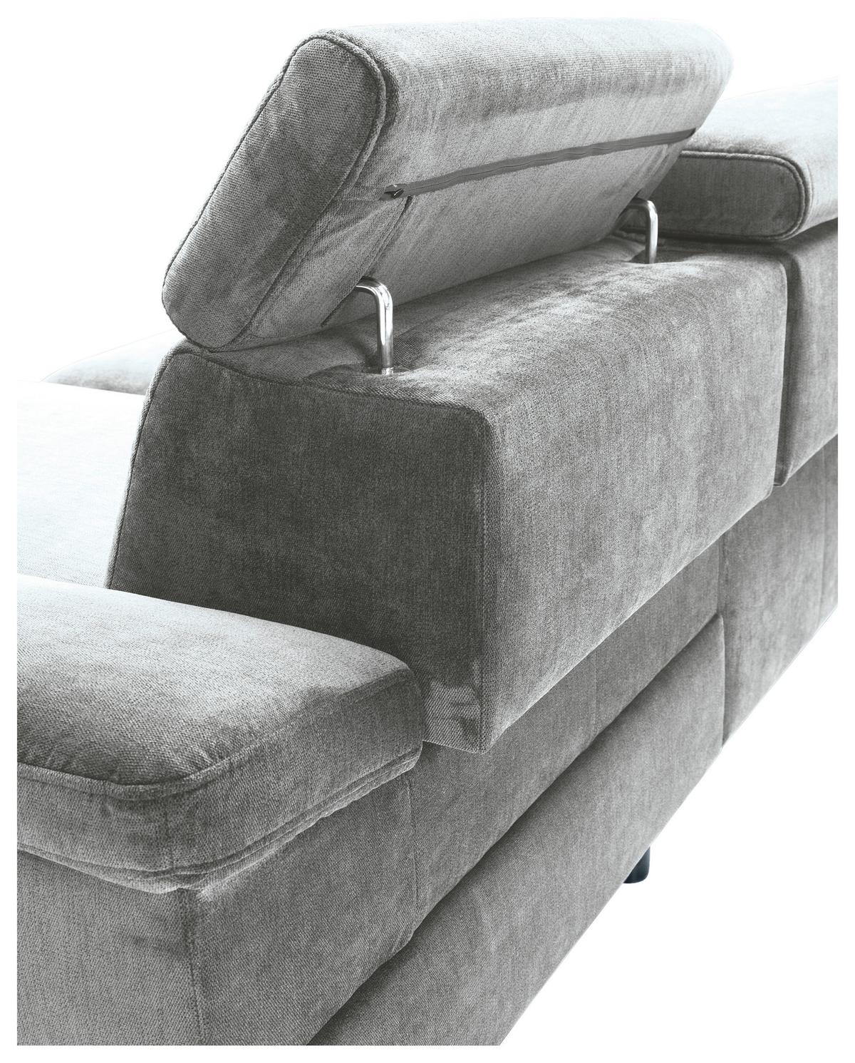 Ecksofa Rima - Silberfarben, MODERN, Textil (262/182cm) - Trendmanufaktur