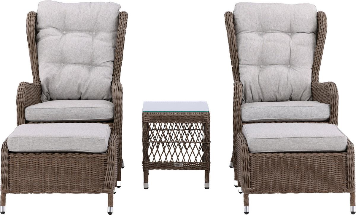 Loungegarnitur Washington - Beige/Braun, KONVENTIONELL, Kunststoff/Textil - Gardenson