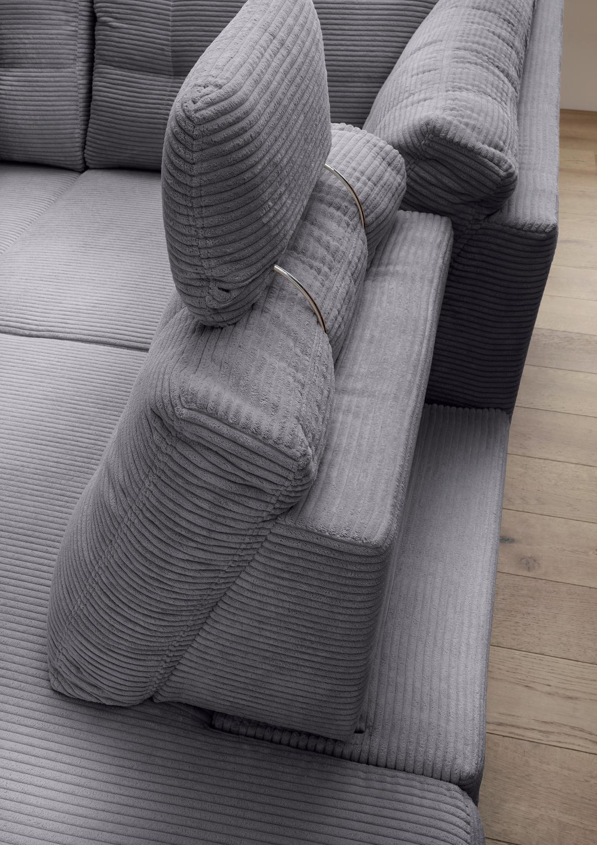 Ecksofa Brizzini, Grau S: 274x206 Cm - Naturfarben/Grau, MODERN, Textil (274/206cm) - Livetastic