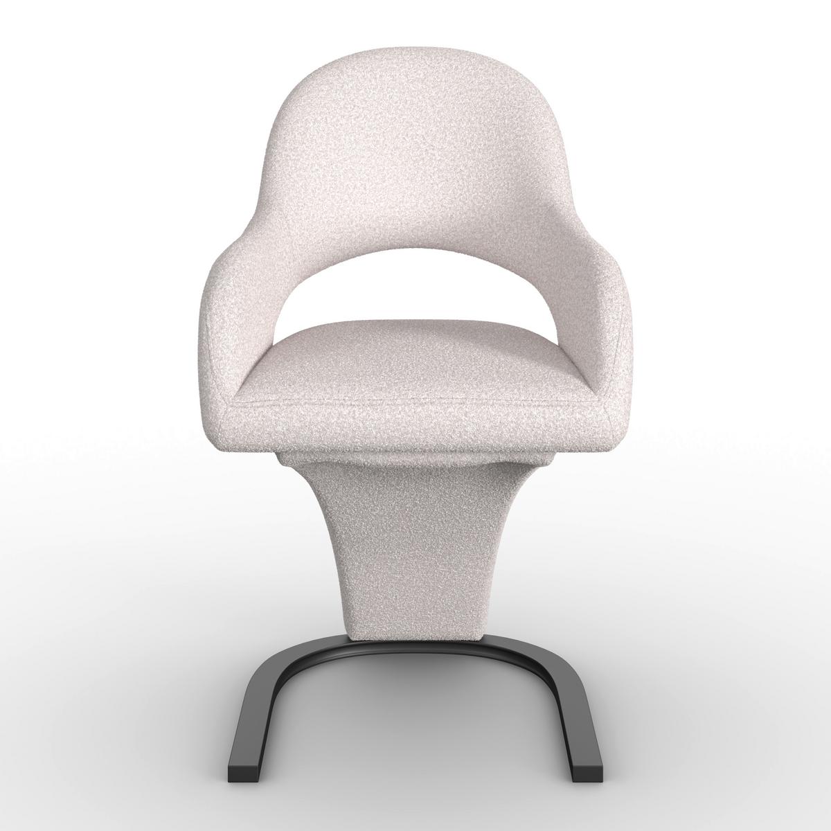 STOLIČKA S PODRÚČKAMI ARIA - čierna/krémová, Modern, kov/drevo (54/82/62cm) - Bessagi Home