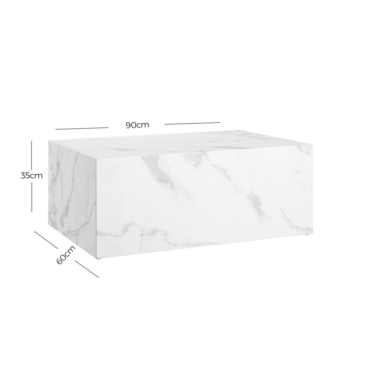 Couchtisch Weiß B: 60 Cm - Weiß, Design, Holzwerkstoff (90/60/35cm) - Livetastic