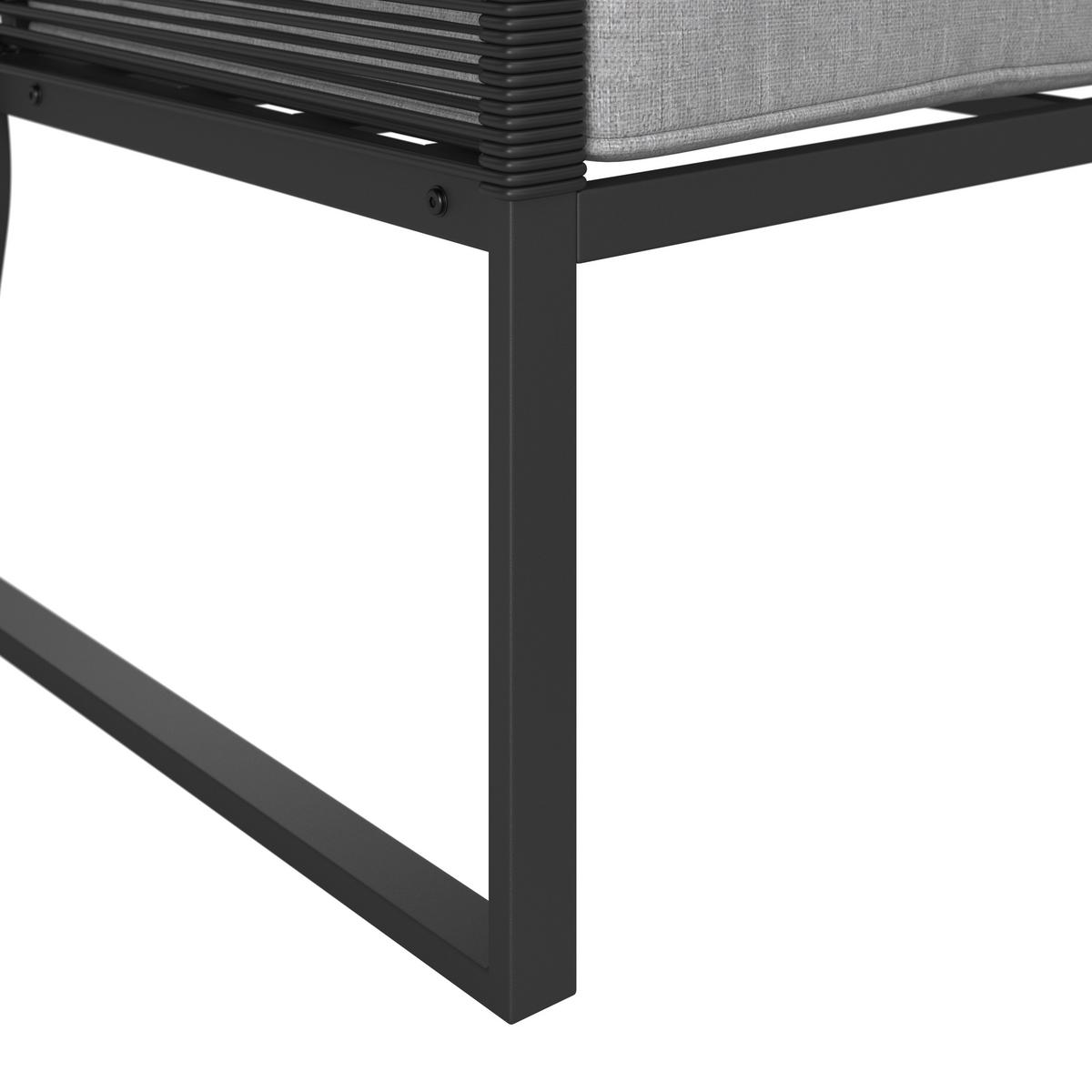 JEDÁLENSKÁ TERASOVÁ SÚPRAVA PAULINA - čierna/svetlosivá, Modern, kov/textil (181/73/65cm) - Bessagi Garden