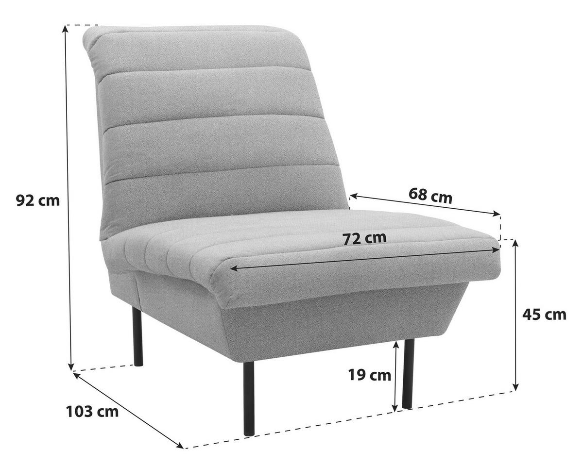 Sessel Looks Ix - Beige/Schwarz, Design, Textil (72/92/103cm) - LOOKS by W.Joop