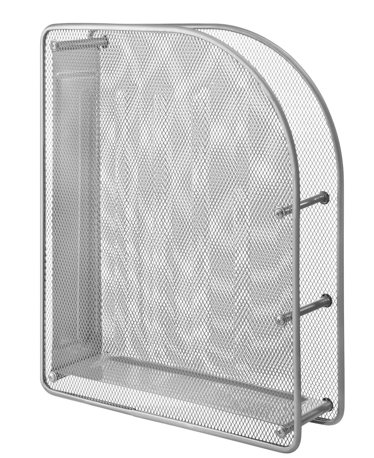 Stojan na noviny MESH - strieborná, kov (35/27,8/8cm) - Homezone