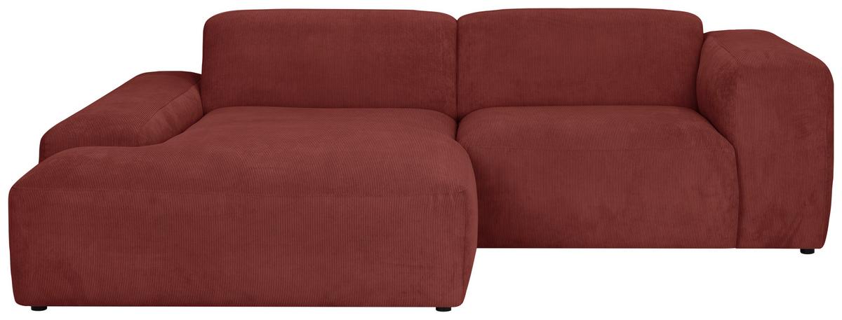 Ecksofa Hannah Rot 170x252 cm - Rot/Schwarz, Design, Textil (170/252cm) - MID.YOU