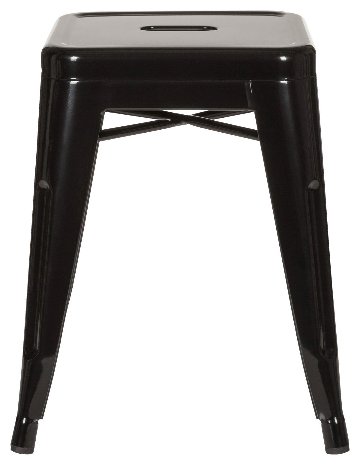 Hocker Vantaggio Stahl Schwarz H: 46 Cm Stapelbar - Schwarz, Basics, Metall (39/46/39cm) - MID.YOU