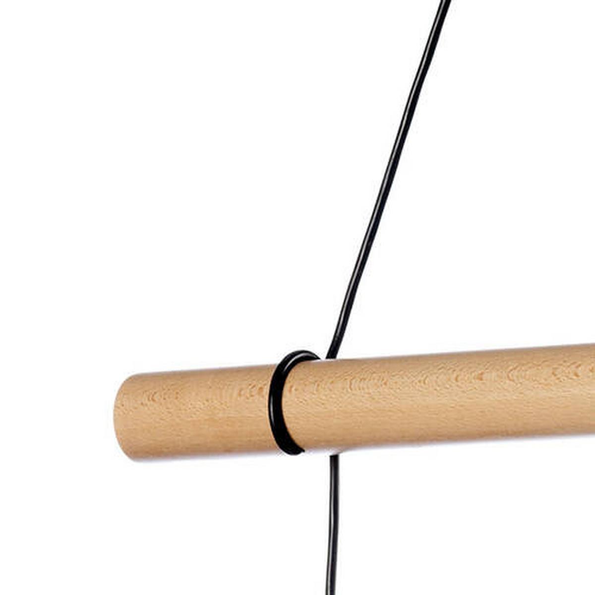 Hängeleuchte 5016/2P - Hellbraun/Schwarz, Natur, Holz/Textil (60/24/90cm)