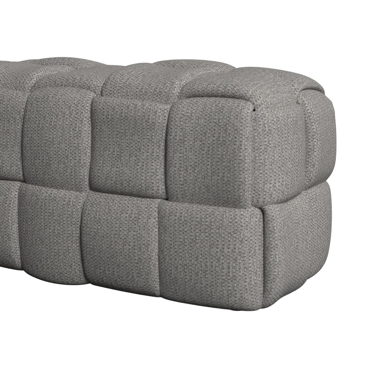 Moderná lavica ELLA sivá, buklé - čierna/sivá, Modern, drevo/textil (110/45/45cm) - Bessagi Home