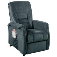 Fernsehsessel Harry Dunkelblau B: 77 cm - Schwarz/Dunkelblau, Design, Textil (77/107/88cm) - Livetastic