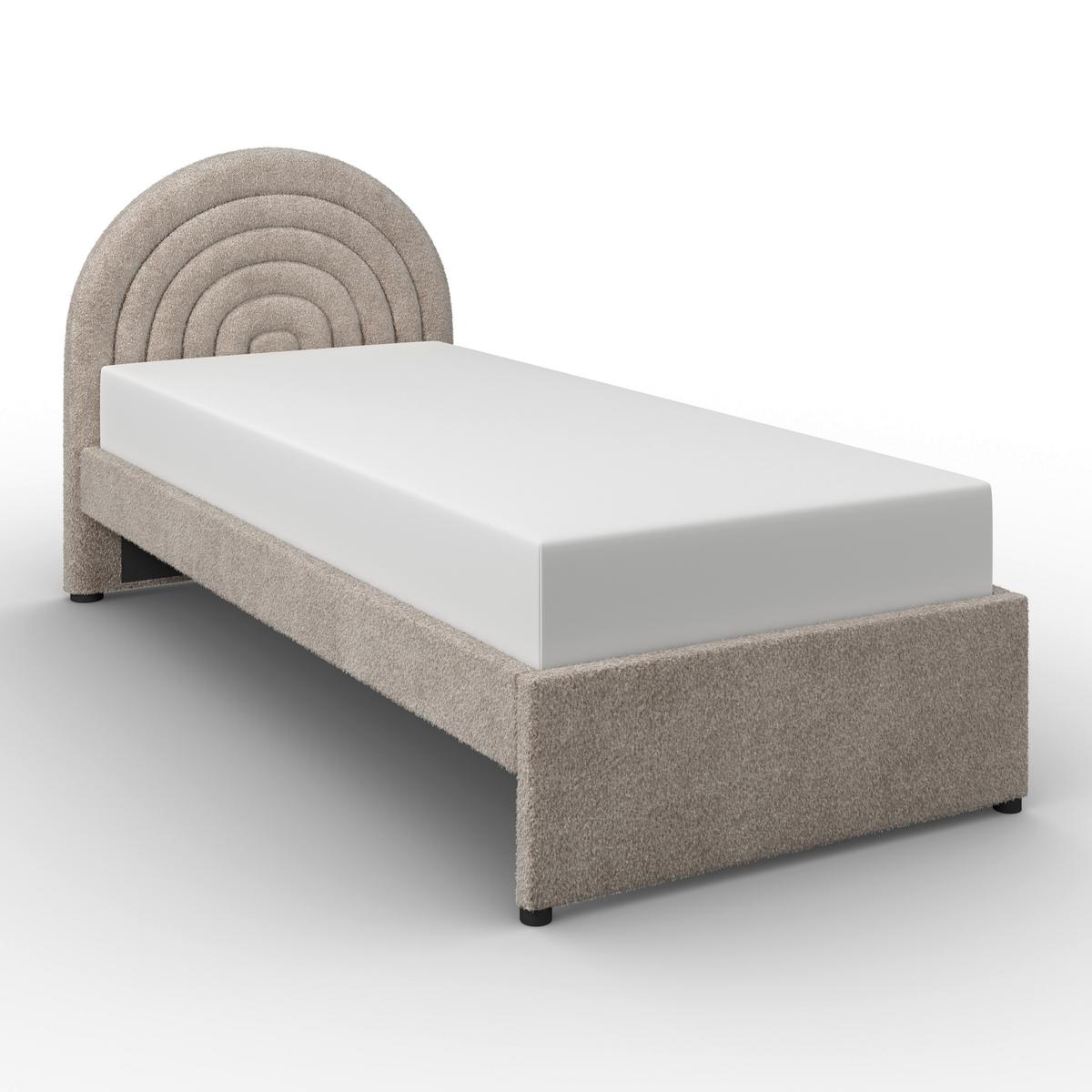 Detská posteľ NINA 90x200, poťah buklé - taupe, Modern, kov/drevo (90/200cm) - Bessagi Kids