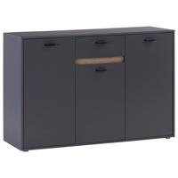 Kommode mit Bügelgriff B: 138,4 cm Slot 3t Dunkelgrau - Dunkelgrau, MODERN, Holzwerkstoff (138,4/90/40cm)