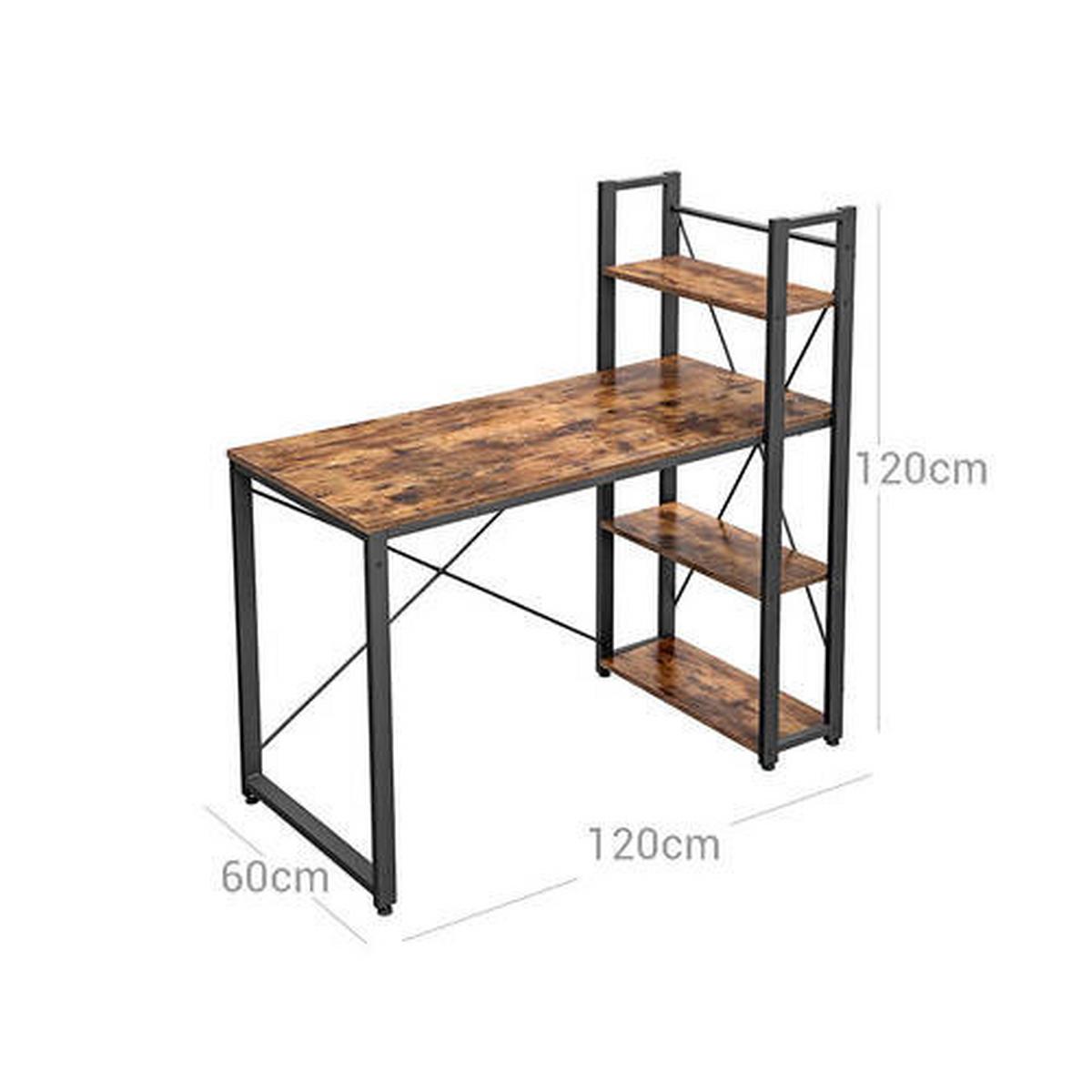 Písací stôl IRON - hnedá/čierna, Basics, kov/kompozitné drevo (120/60/120cm) - Boxxx