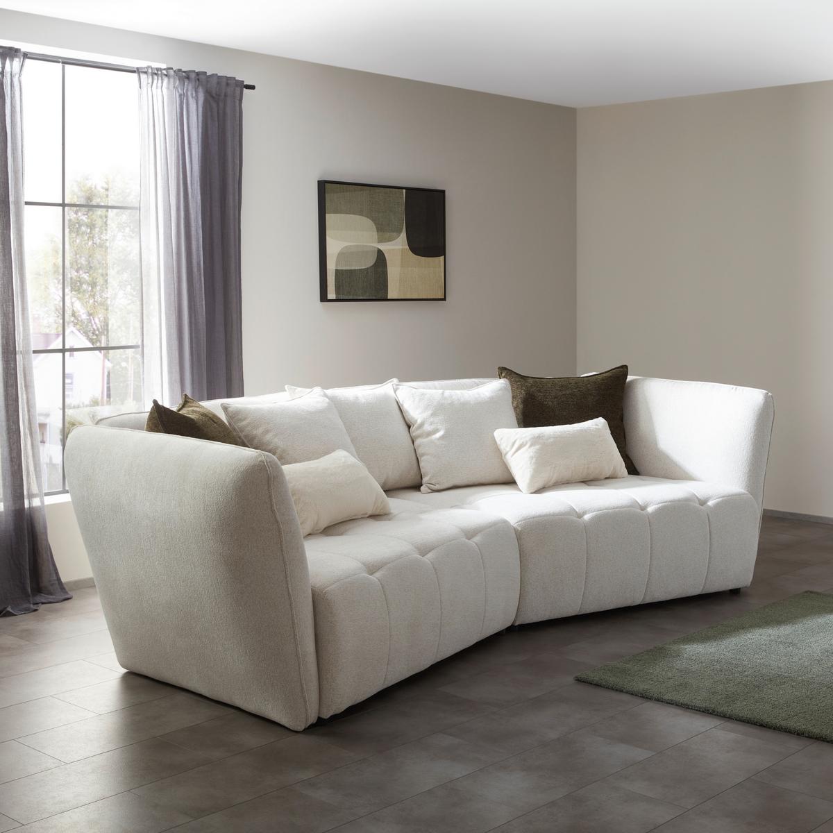 Veľká pohovka SOFI, krémová - čierna/krémová, Modern, textil (294/93/152cm) - Premium Living