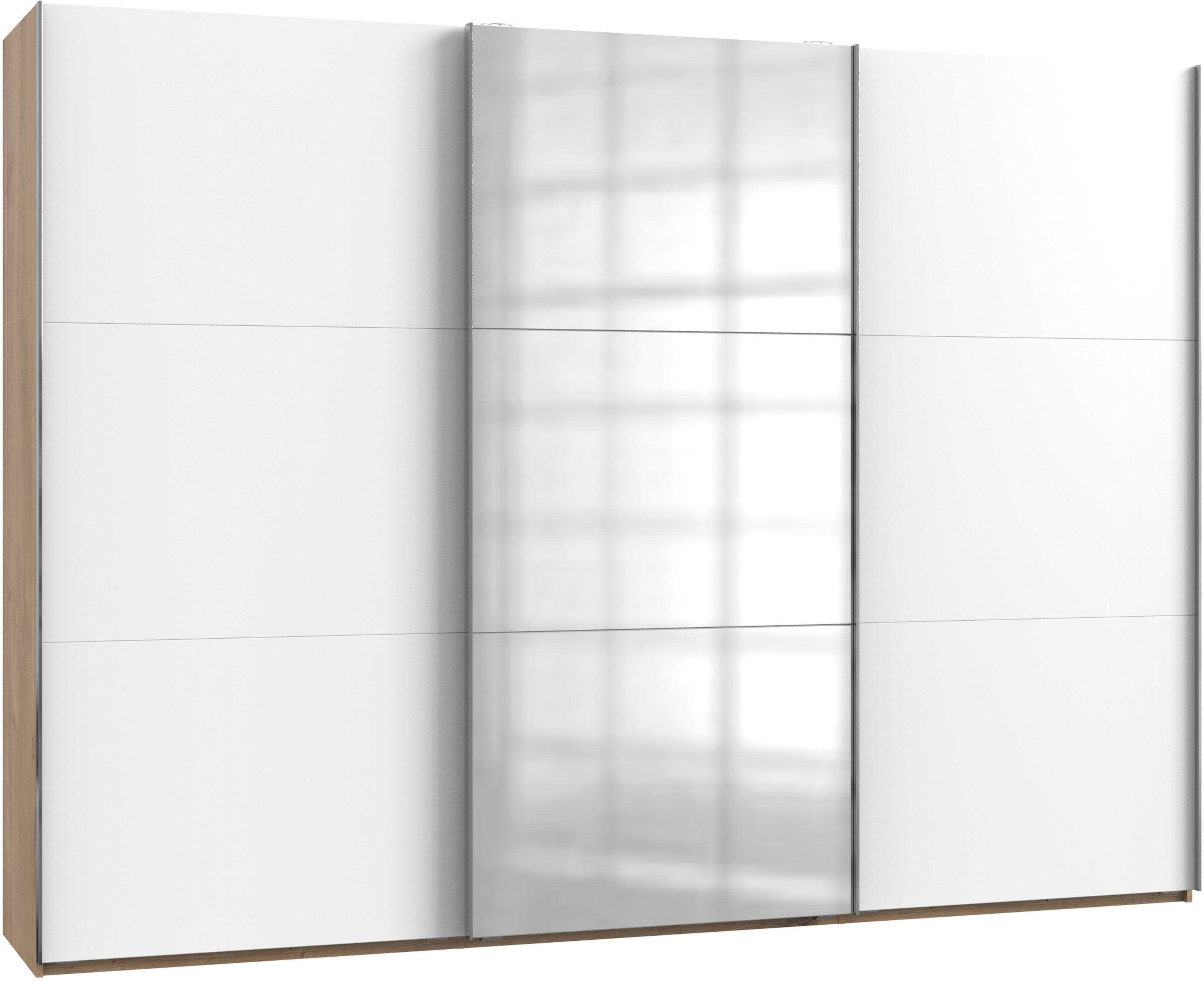 Schwebetürenschrank B: 300 cm Level, Weiß/Eiche Dekor - Eichefarben/Weiß, MODERN, Holzwerkstoff (300/216/65cm) - MID.YOU