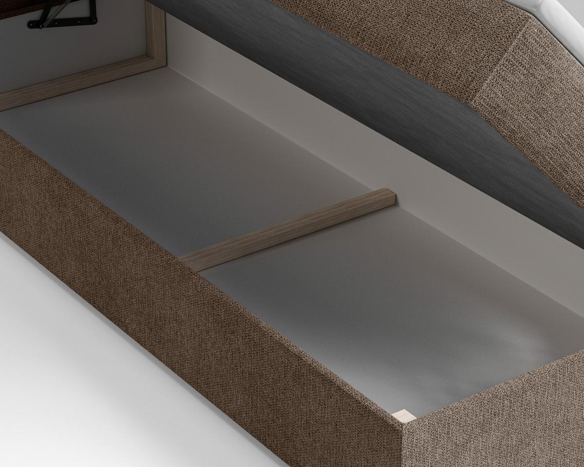 Boxbett Oslo mit Topper 180x200 - Schwarz/Braun, MODERN, Holz/Kunststoff (180/200cm) - Livetastic