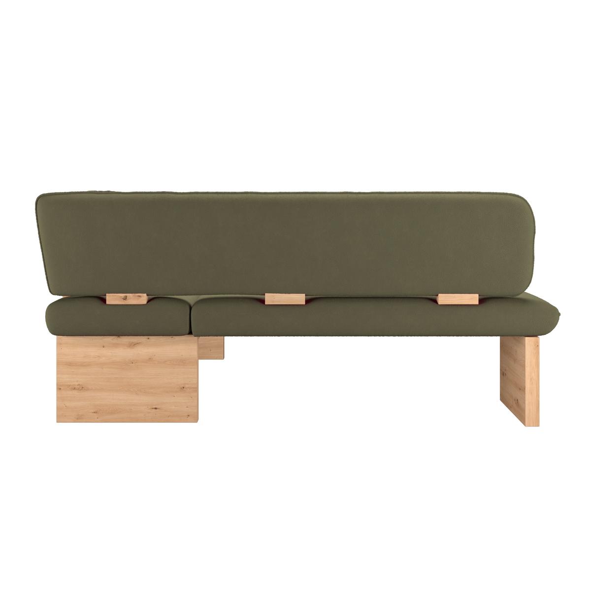 Eckbank Beluna Ii Wesbstoff Grün, B: 192cm - Eichefarben/Grün, KONVENTIONELL, Holz/Textil (192/170cm) - James Wood