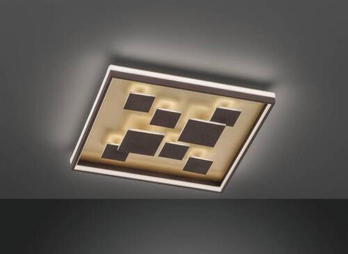 Led-deckenleuchte Rico L: 53 Cm 3-Fach Schaltbar - Rostfarben/Braun, Design, Metall (53/53/8,5cm) - Fischer & Honsel