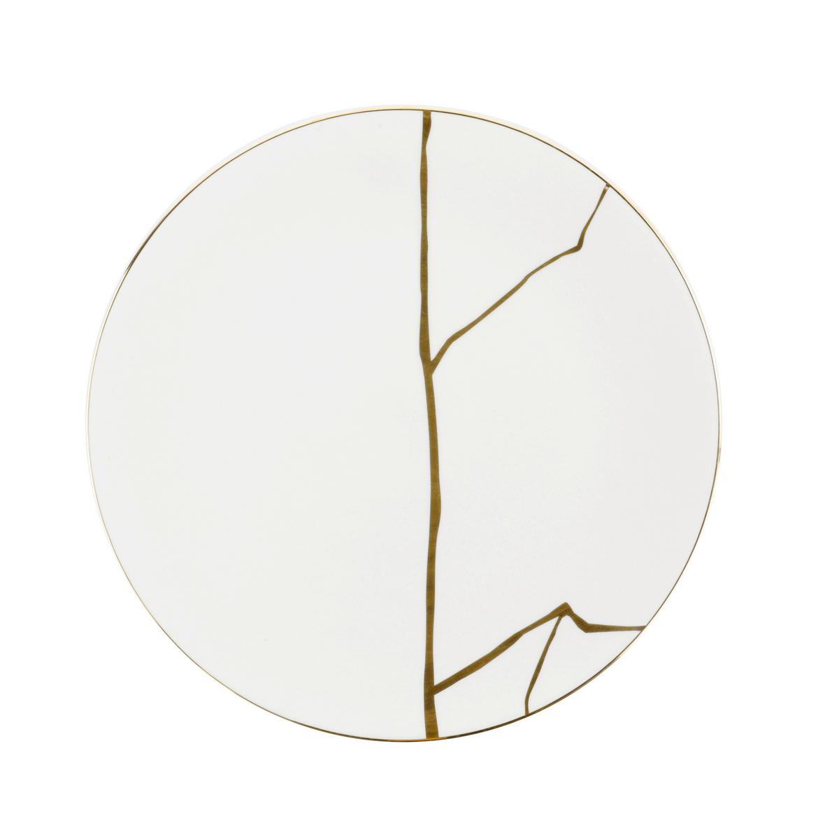 MĚLKÝ TALÍŘ ONIX - bílá/barvy zlata, Moderní, keramika (27cm) - Mömax