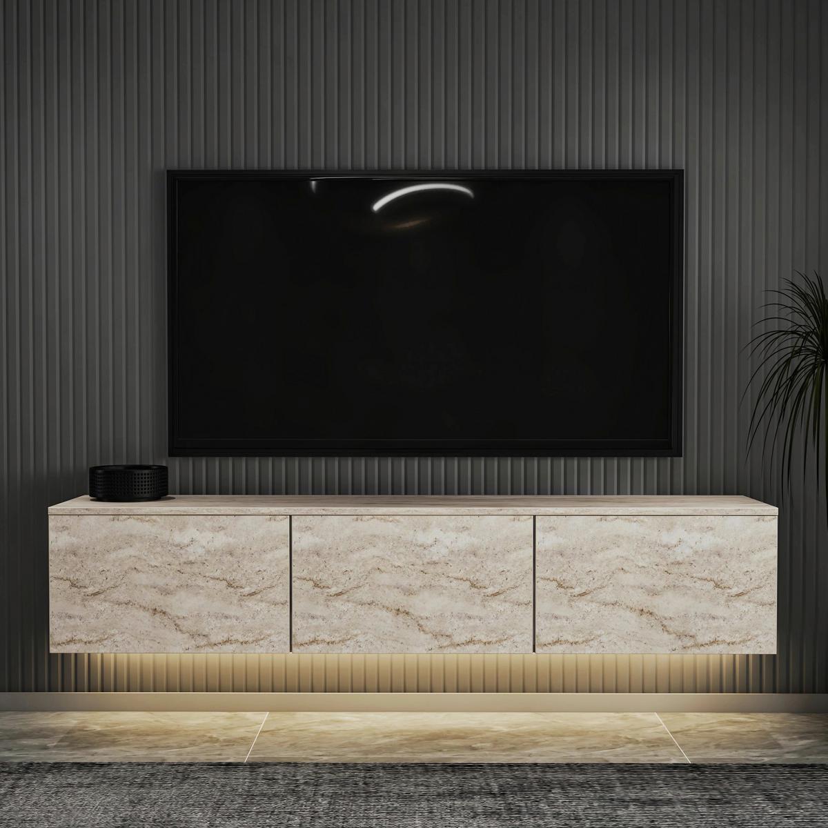 LOWBOARD Neon Elfenbein B: 160cm - Elfenbein, Design, Holzwerkstoff (160/35/32cm) - MID.YOU