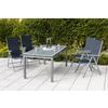 Gartensessel Klappbar Amalfi Metall/Textil - Silberfarben/Dunkelblau, ROMANTIK / LANDHAUS, Textil/Metall (57/108/65cm) - Gardenson