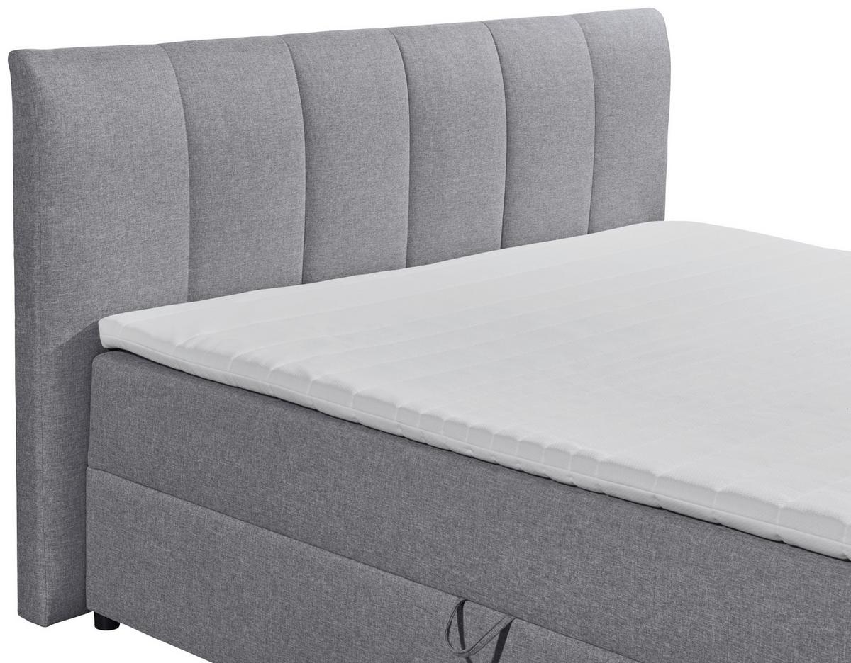 Boxspring postel  GRANADA šedá 180x200 cm - šedá/černá, Basics, textil/plast (180/200cm) - MID.YOU