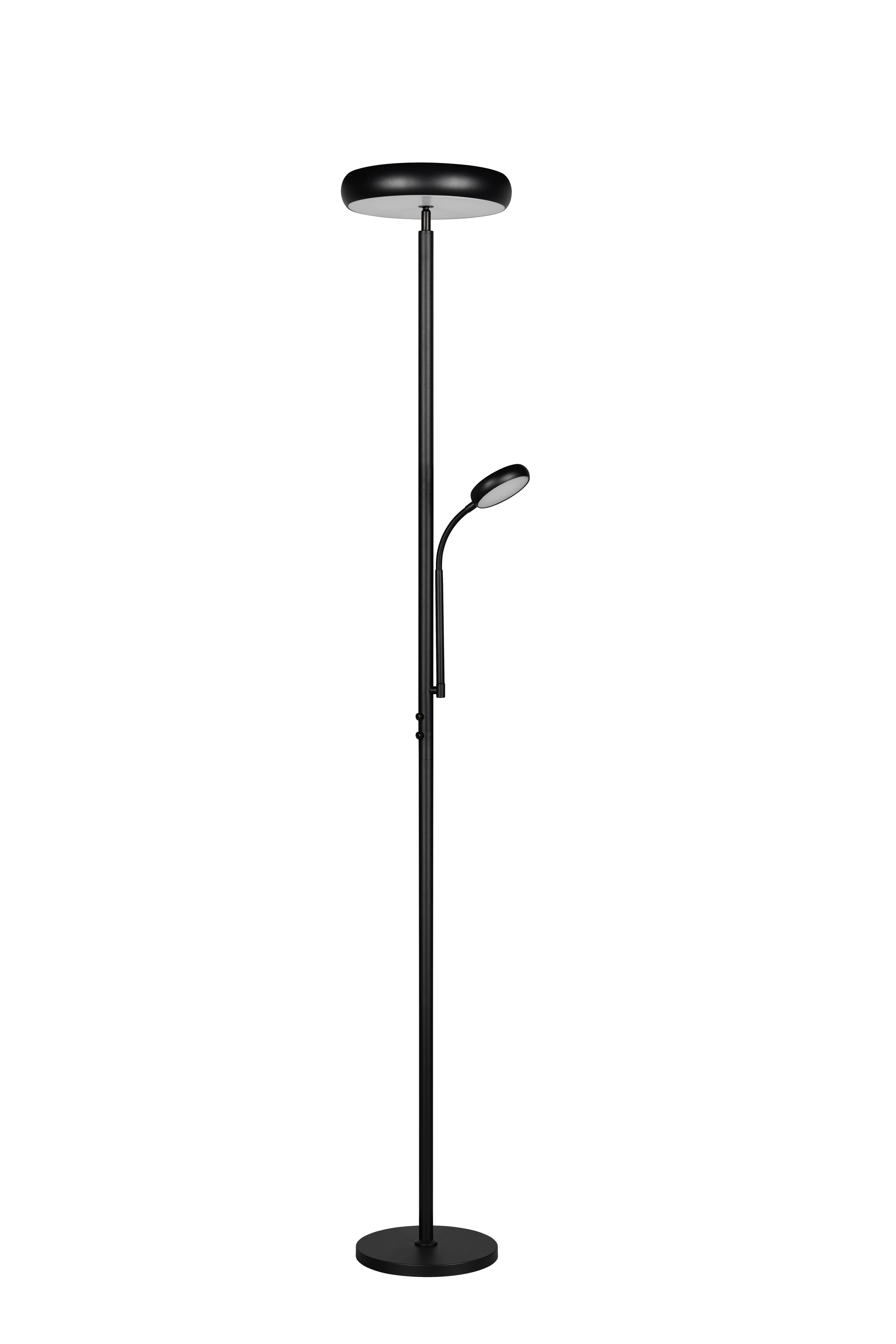 LED-Stehleuchte Palermo Schwarz D: 28 cm - Schwarz, KONVENTIONELL, Metall (28/183cm)