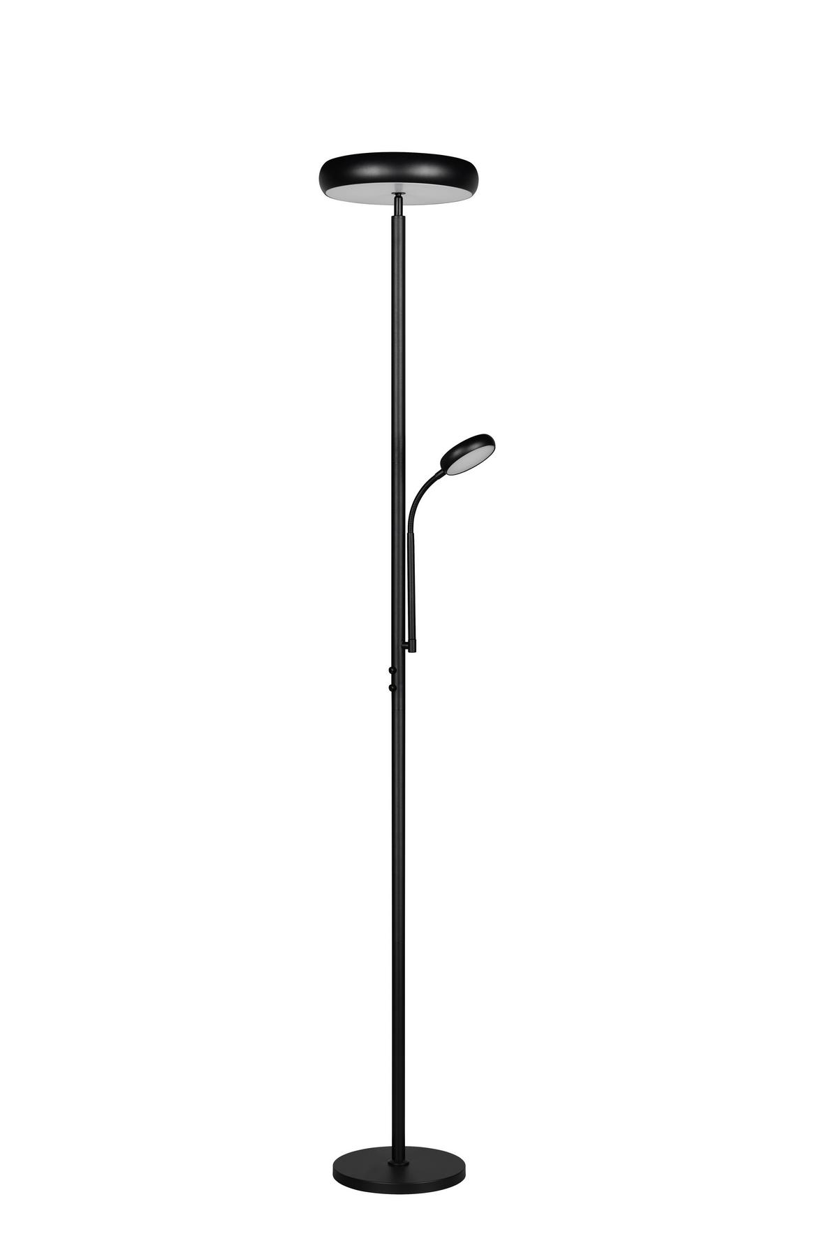 LED-Stehleuchte Palermo Schwarz D: 28 cm - Schwarz, KONVENTIONELL, Metall (28/183cm)