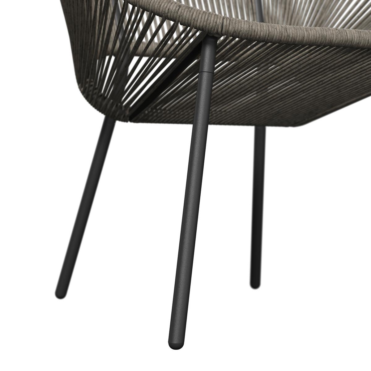 Loungesessel Sun - Schwarz/Grau, MODERN, Kunststoff/Metall (69/82/68cm) - Beldano