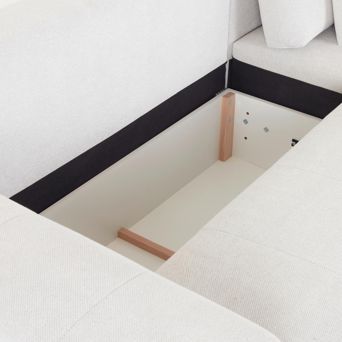 Ecksofa Mit Schlaffunktion Chance 301x201 Cm - Beige/Rot, MODERN, Holz/Holzwerkstoff (301/201cm)