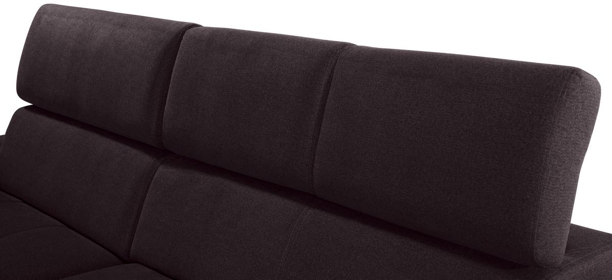 Ecksofa Mit Bettkasten Perry Aubergine 292x183 Cm - Silberfarben/Aubergine, Design, Textil (183/292cm) - Livetastic
