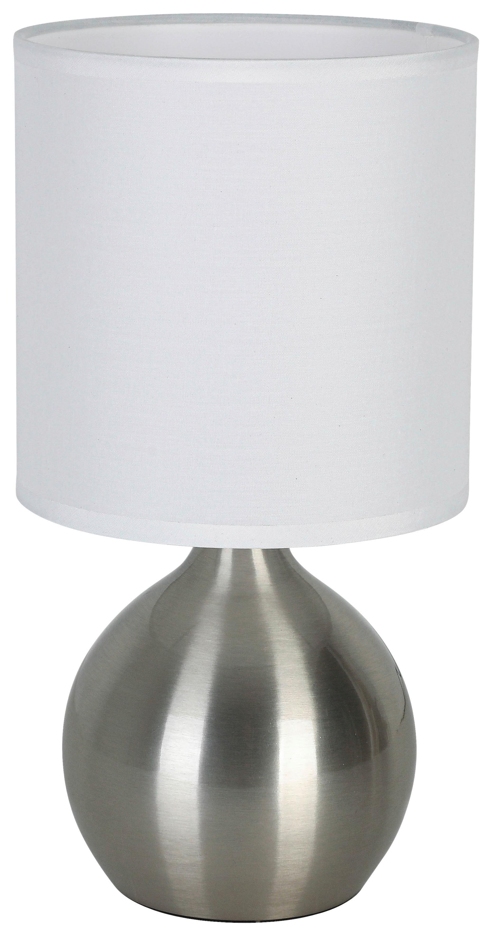 STOLNÍ LAMPA IRTI - bílá/barvy niklu, Konvenční, kov/textil (15/28,5cm) - Mömax