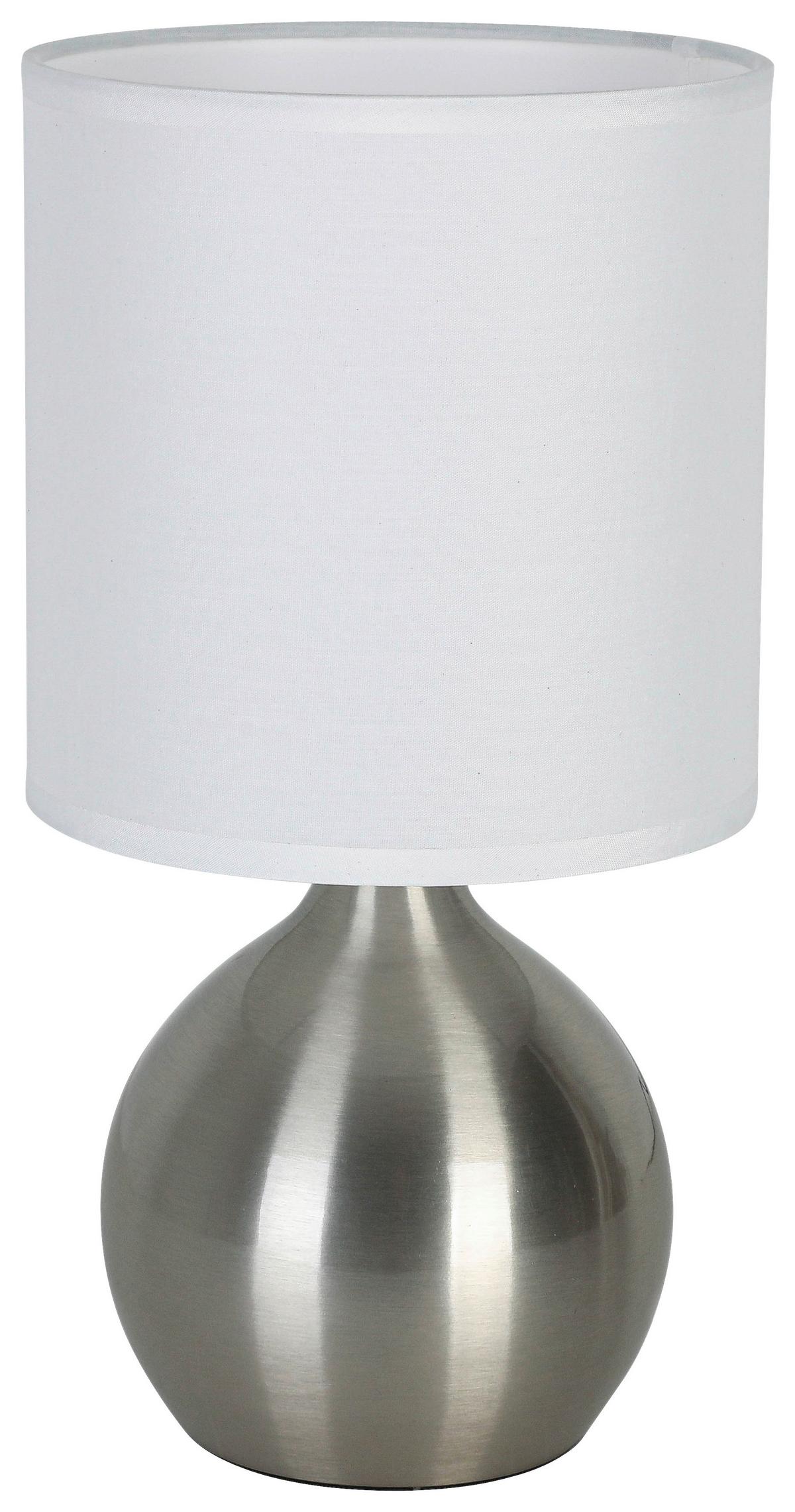 STOLNÁ LAMPA IRTI - biela/niklová, Konventionell, kov/textil (15/28,5cm) - Mömax