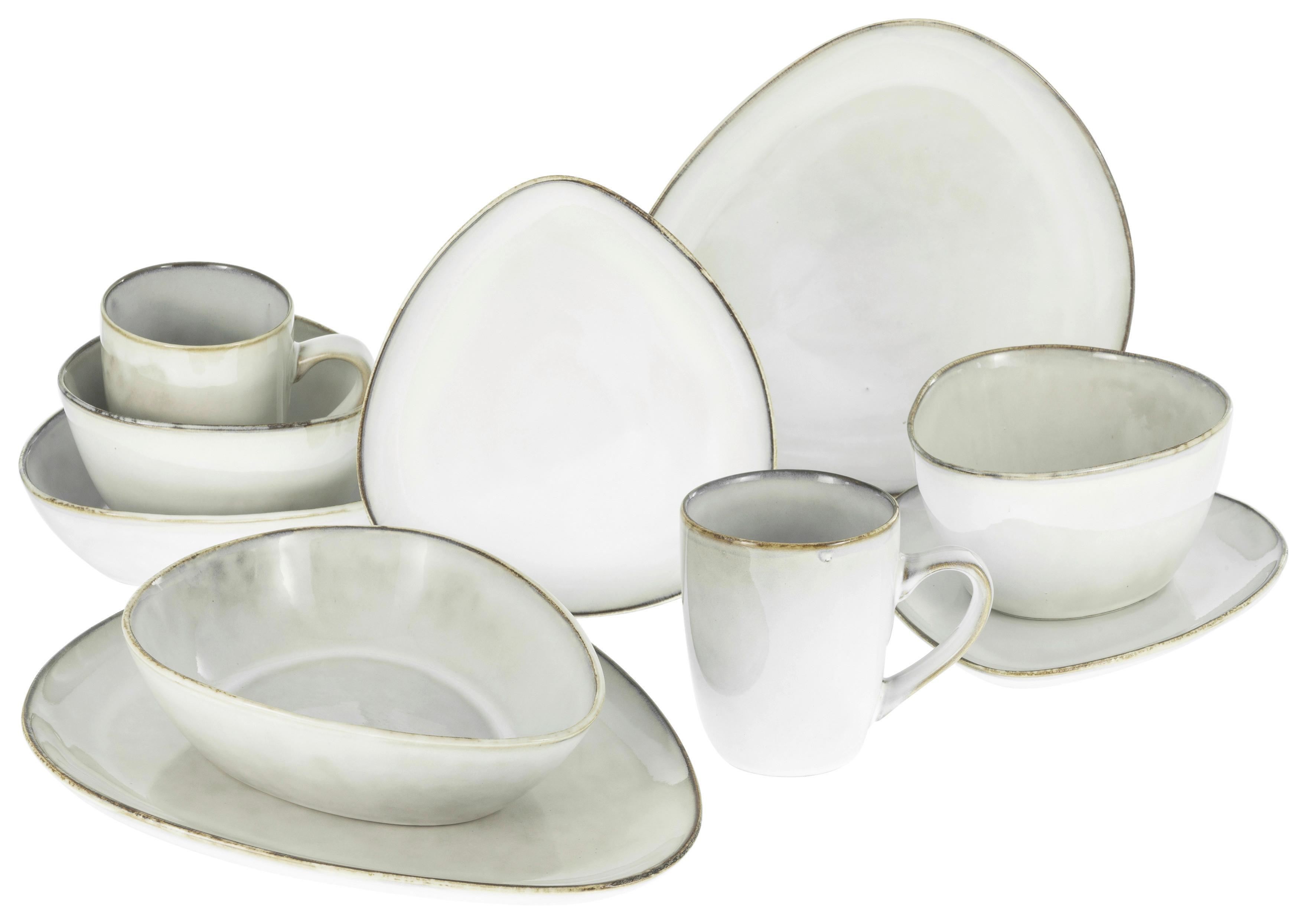 Kombiservice Keramik 2 Personen Geschirr Set - Weiß, Trend, Keramik - Creatable