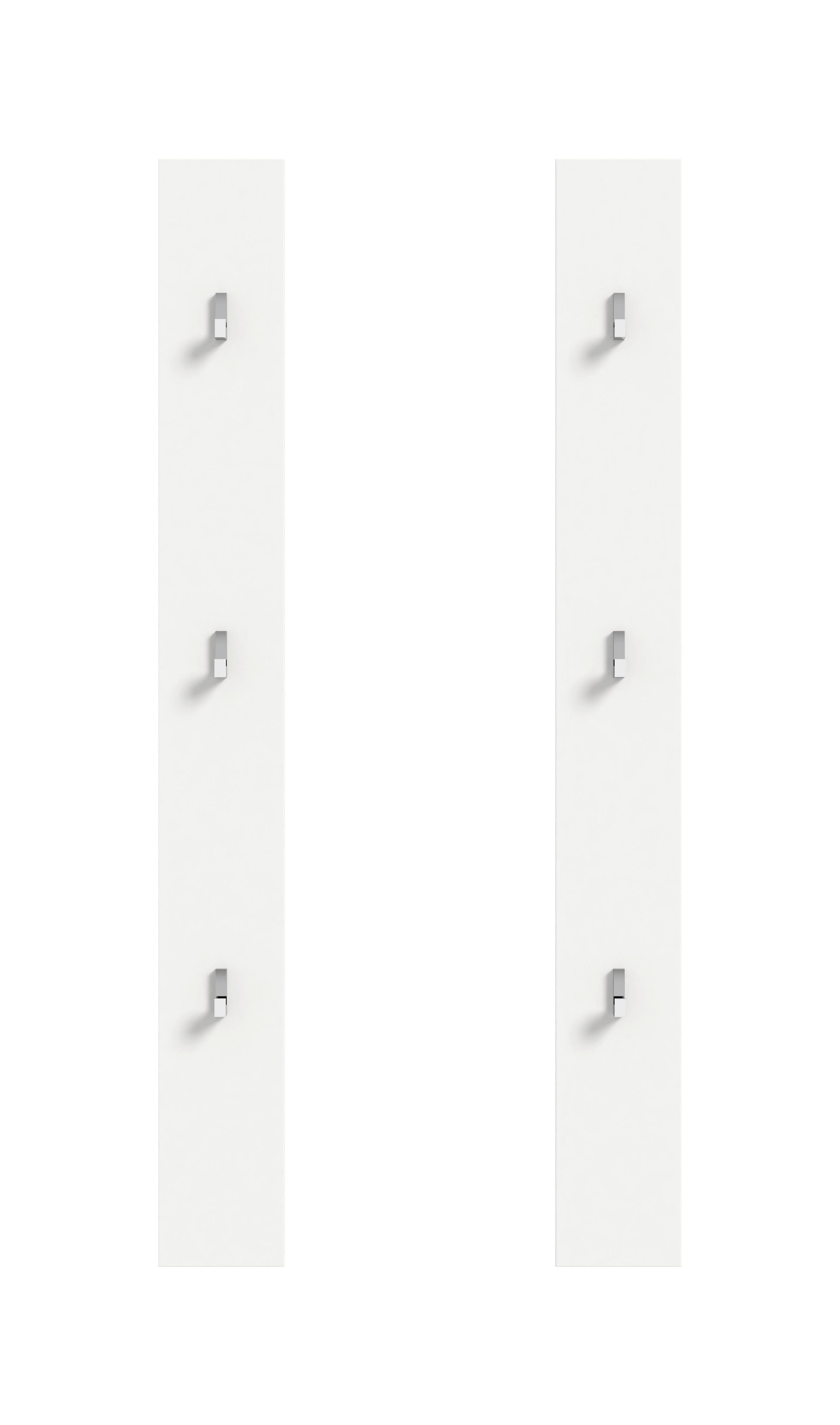 Garderobenpaneel Projekt X Weiß T: 13 cm - Weiß Hochglanz/Weiß, Design, Holzwerkstoff (13cm) - Livetastic