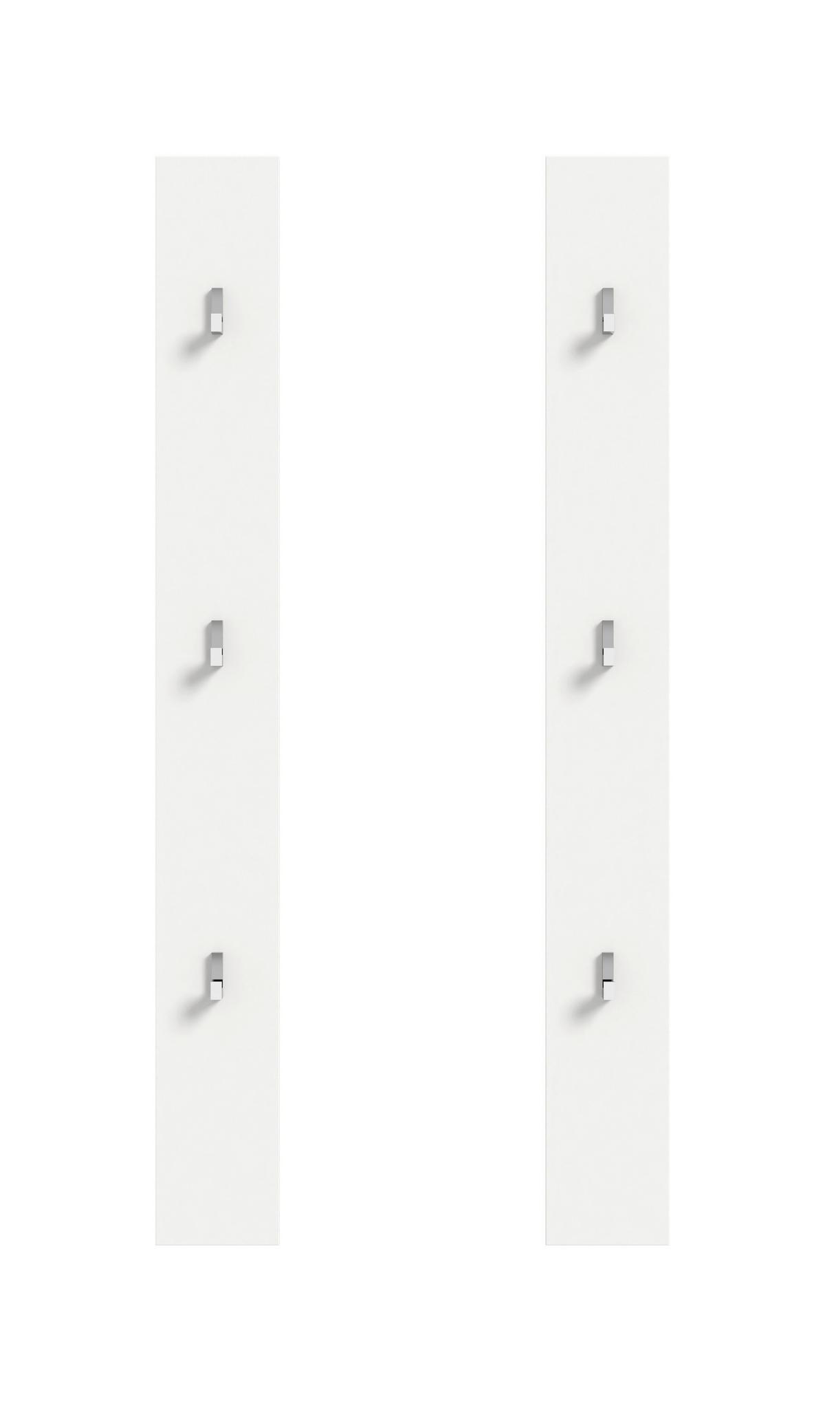 Garderobenpaneel Projekt X Weiß T: 13 cm - Weiß Hochglanz/Weiß, Design, Holzwerkstoff (13cm) - Livetastic