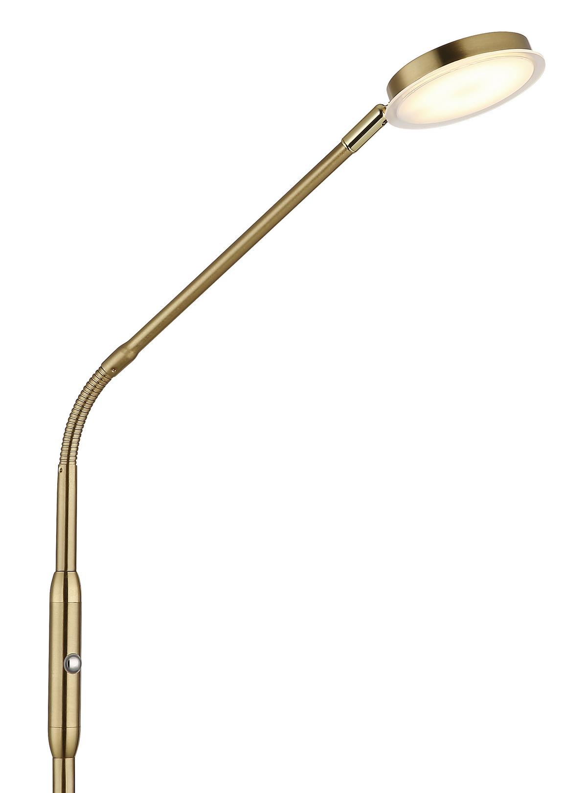 Led-stehleuchte Touchdimmer - Klar/Messingfarben, Design, Kunststoff/Metall (52/20/173cm) - Globo