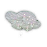 Kinderdeckenleuchte Miniherzen L: 74 cm mit Sternenhimmel - Rosa/Weiß, Trend, Holz (74/7/57cm) - Niermann