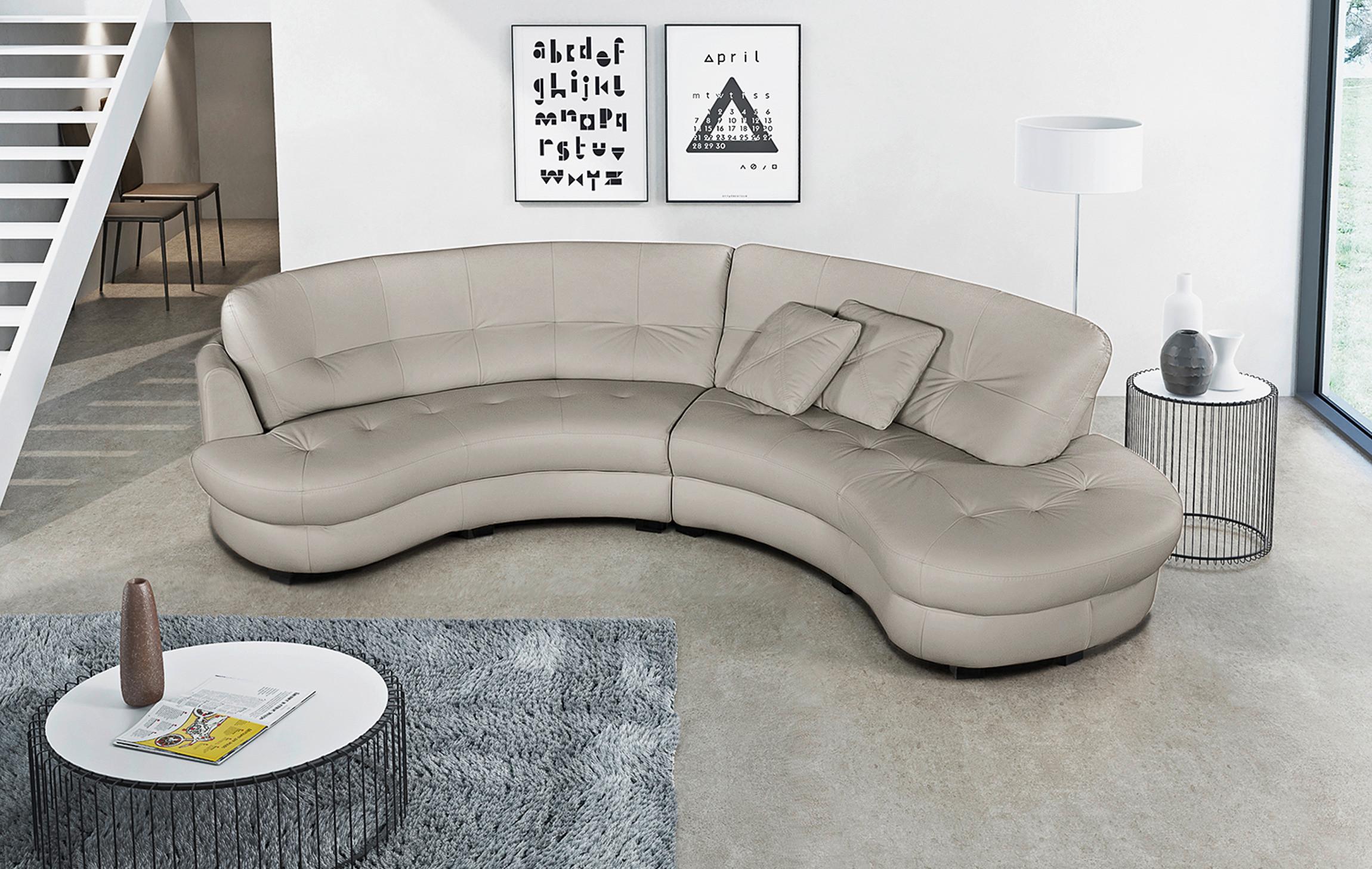 Ecksofa Bretania Hellgrau S: 300x113 Cm - Hellgrau/Schwarz, Design, Leder/Textil (300/113cm) - Livetastic