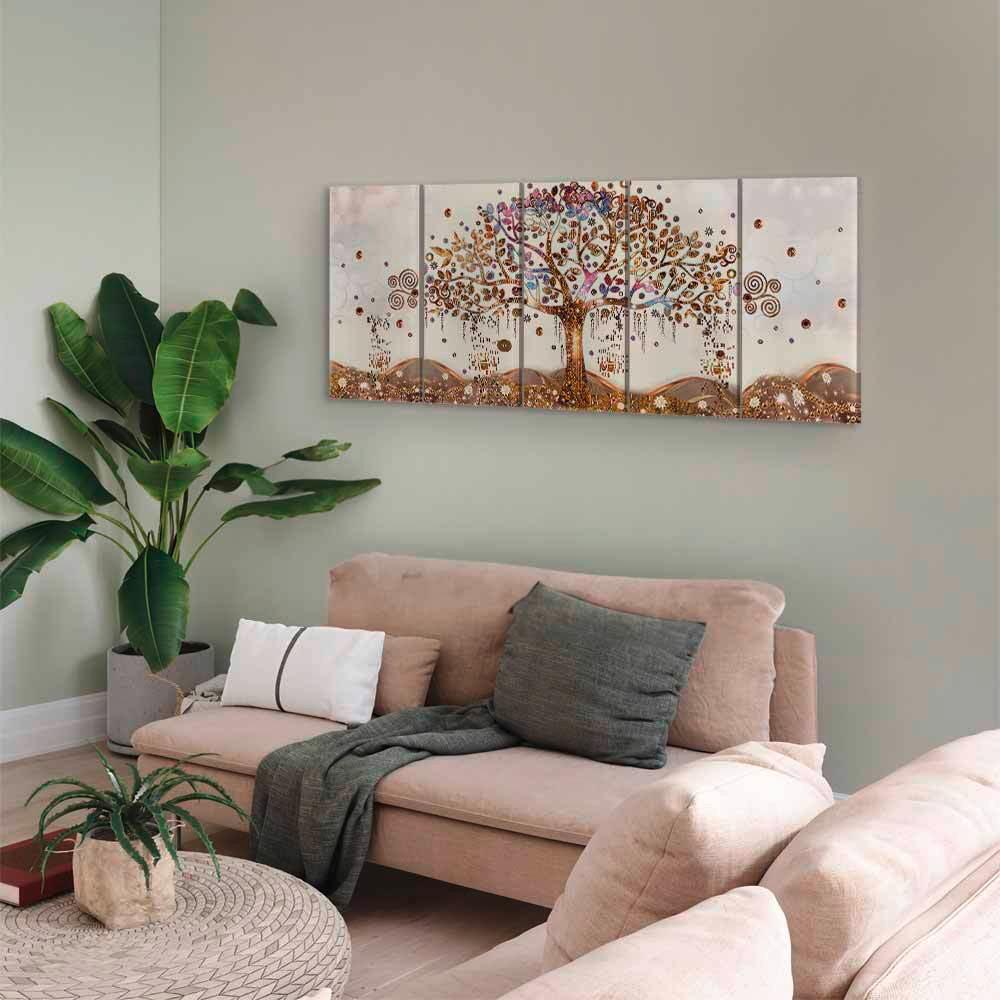 Leinwandbild Dazzling Tree Multicolor B: 200 cm - Multicolor, Basics, Holzwerkstoff/Textil (200/80/1,2cm) - artgeist