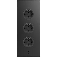 Steckdosenelement 3st29 3 - Schwarz, MODERN (11,5/29/5,9cm)