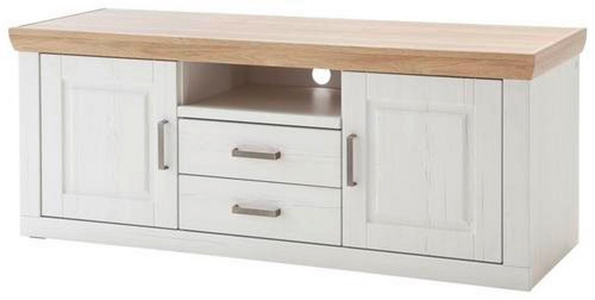 TV-Element Brixen B: 158 cm Eiche/Pinie Dekor - Eichefarben/Schwarz, LIFESTYLE, Holzwerkstoff (158/63/52cm) - Livetastic
