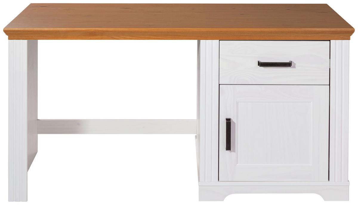 Schreibtisch Maluno 20909050 - Eichefarben/Weiß, MODERN, Holz (143/76/65cm) - MID.YOU