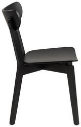 Individuelle Optik mit Charme Holz-Stuhl in Schwarz mit Lehne