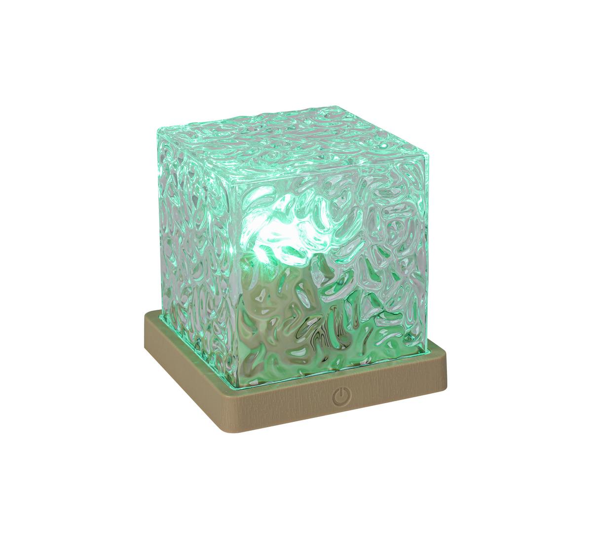 STOLNÁ LED LAMPA NIKA - priehľadné/piesková, Modern, plast (11/11/11cm) - Mömax