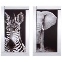 Bild Viska Tiere Schwarz/Weiß 38x68 cm - Schwarz/Weiß, Basics, Glas/Papier (38/68/2,3cm) - Luca Bessoni